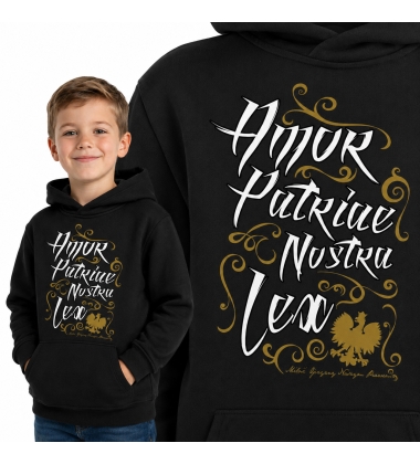 BLUZA DZIECIĘCA Z KAPTUREM PATRIOTYCZNA  AMOR PATRIE